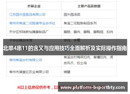 北单4串11的含义与应用技巧全面解析及实际操作指南